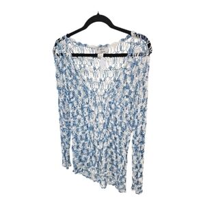 Blue and White Crochet Sweater